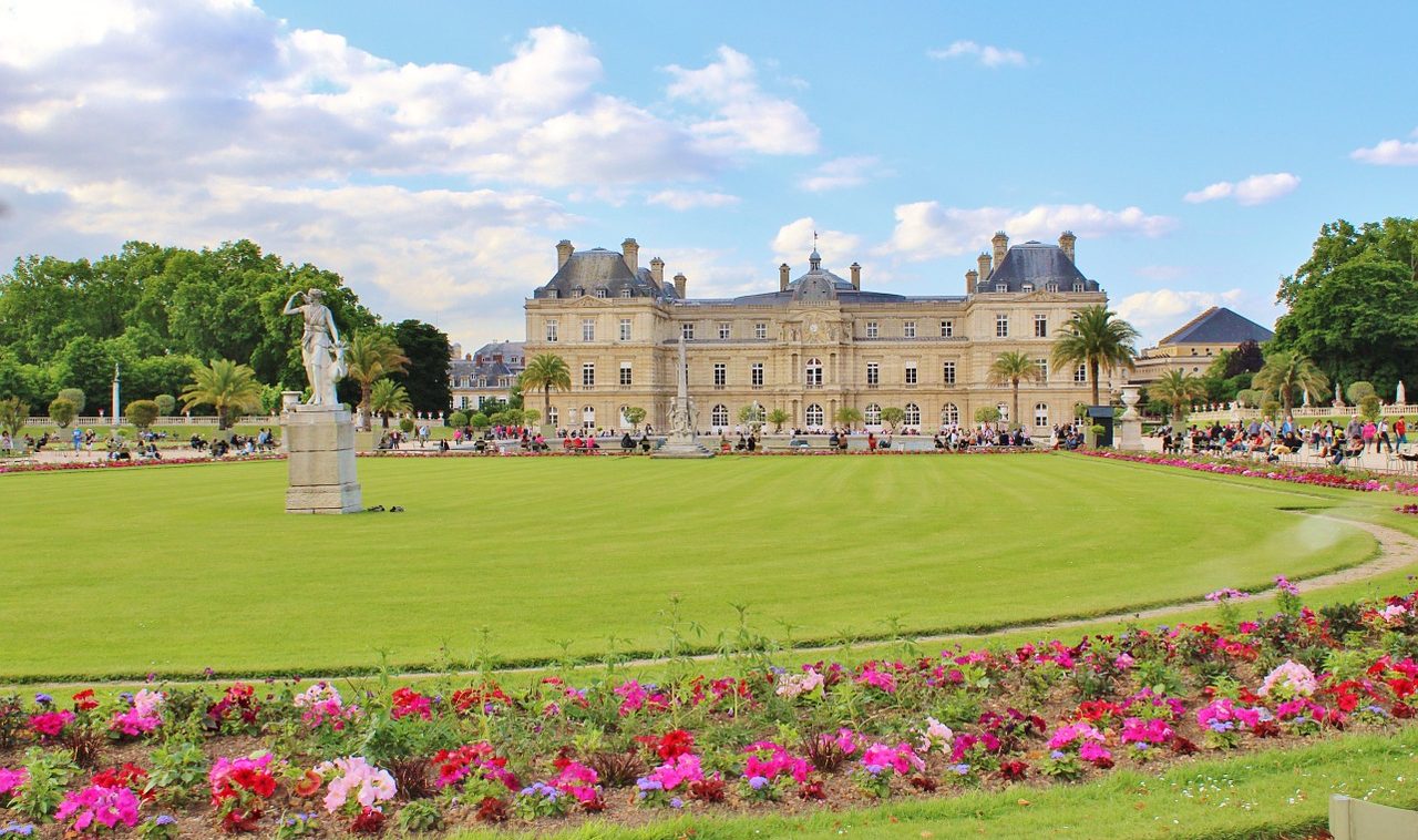 Landscape view of Luxembourg Gardens in Paris