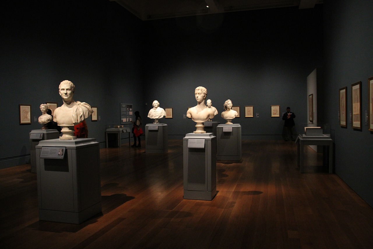 busts and sculptures at the getty center