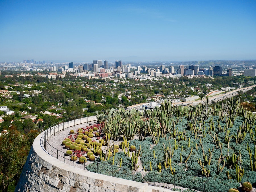 skyline view from los angeles getty center