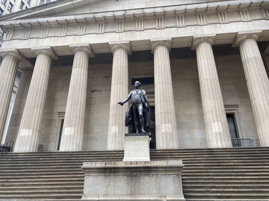 Federal Hall with George Washington statue