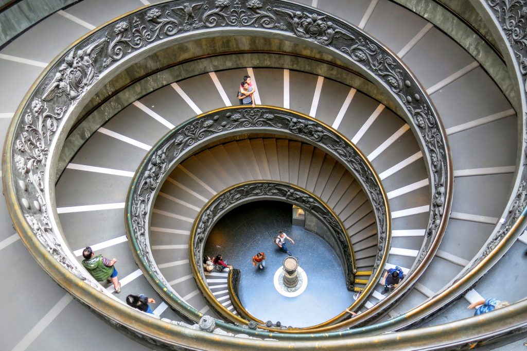 Vatican Museums spiral staircase, one of the things to see and do in the Vatican