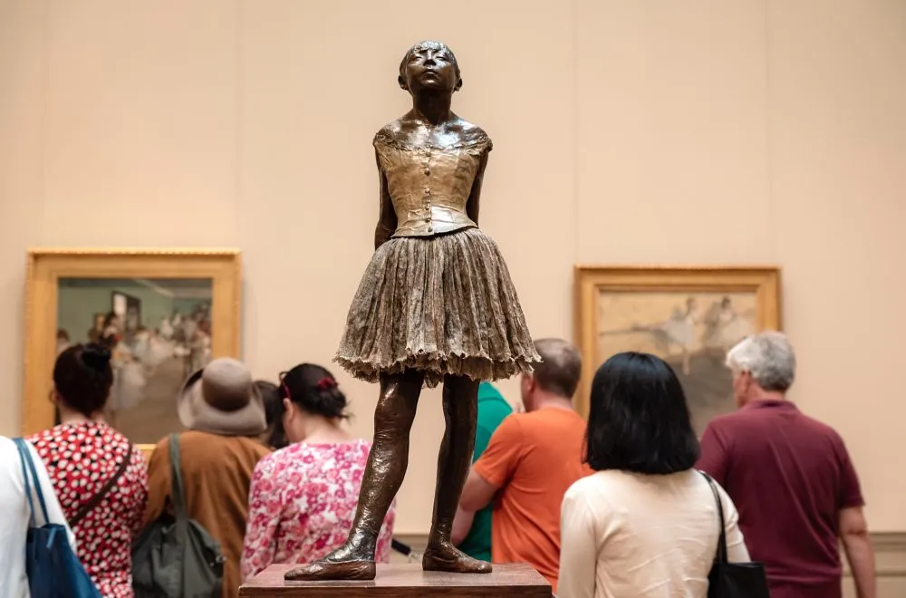Dancer sculpture by Edgar Degas inside the Metropolitan Museum of Art