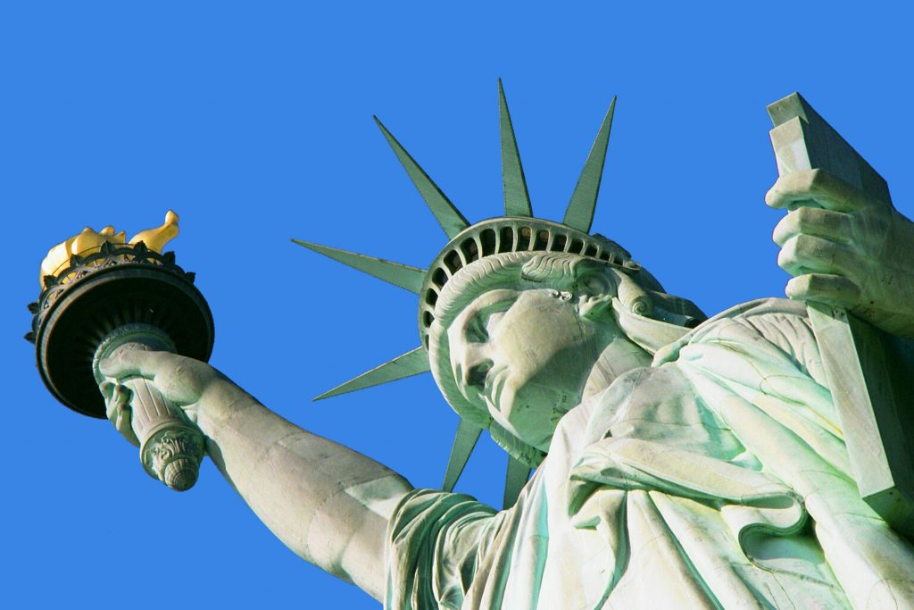 Close up of Statue of Liberty in day time