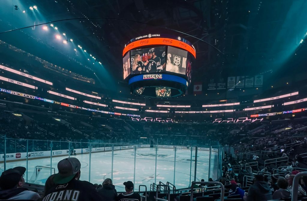 Hockey game in Cryptocom Arena in Los Angeles
