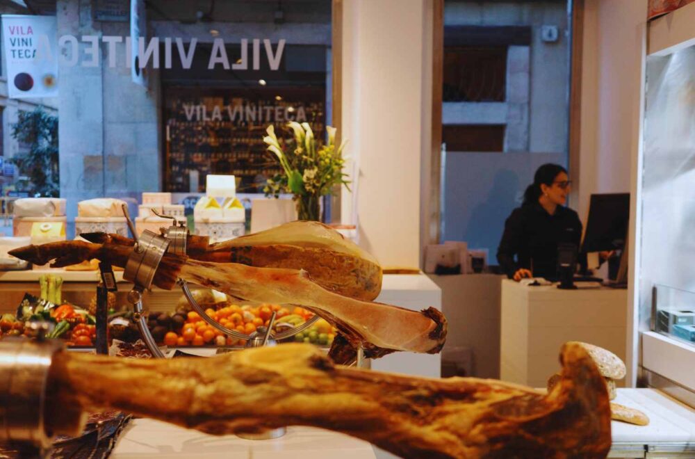 Inside Vila Vini Teca store for Wine and Food Tasting in Barcelona