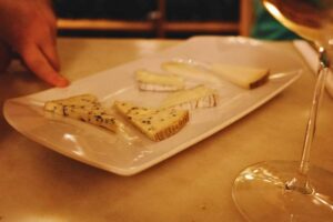 View of cheese platter during Wine and Food Tasting in Barcelona