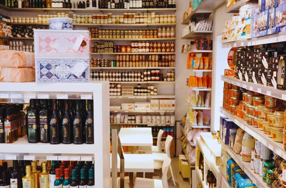 View of products inside Vila Vini Teca store in Barcelona