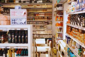 View of products inside Vila Vini Teca store in Barcelona