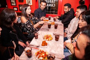 guide talking about food on the Barceloneta tapas tour
