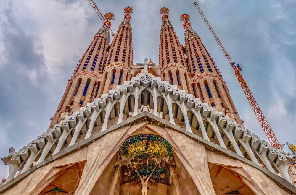 Sagrada Familia spires under construction