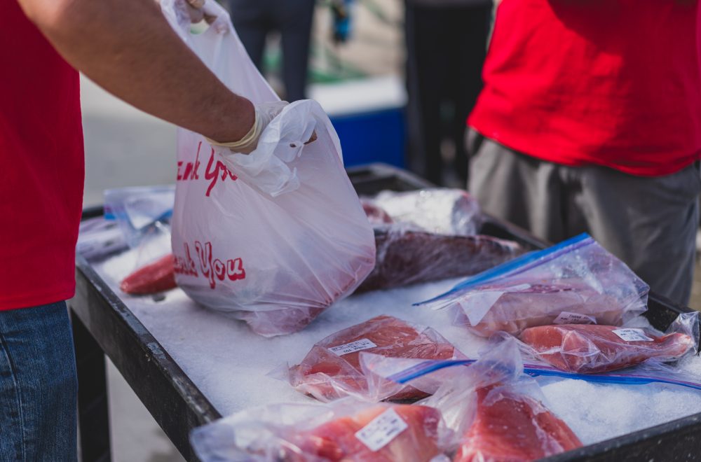 raw fish at the market