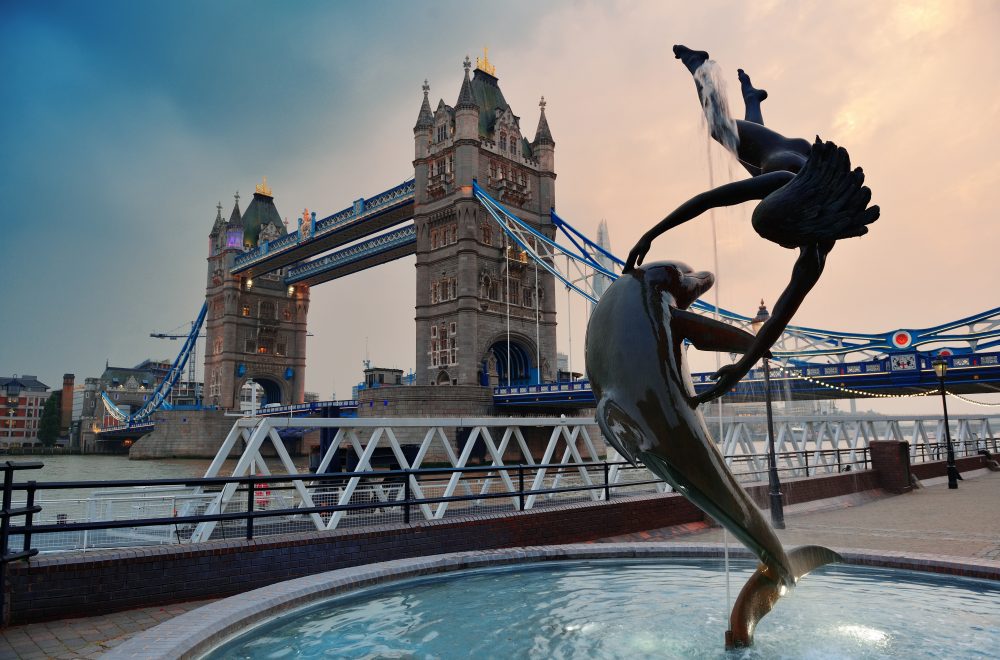 Tower Bridge and statue