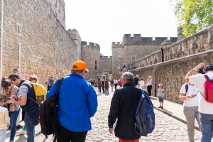 Tour Guide and guest during Tower of London Guided Tour