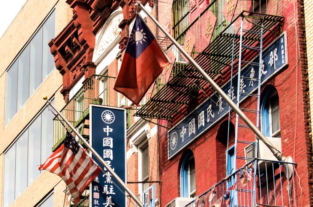 Chinatown flags on NYC tour