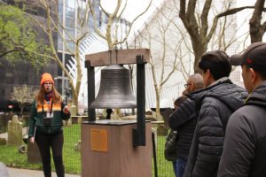 Tour Guide and group during 911 NYC tour with Bell of Hope