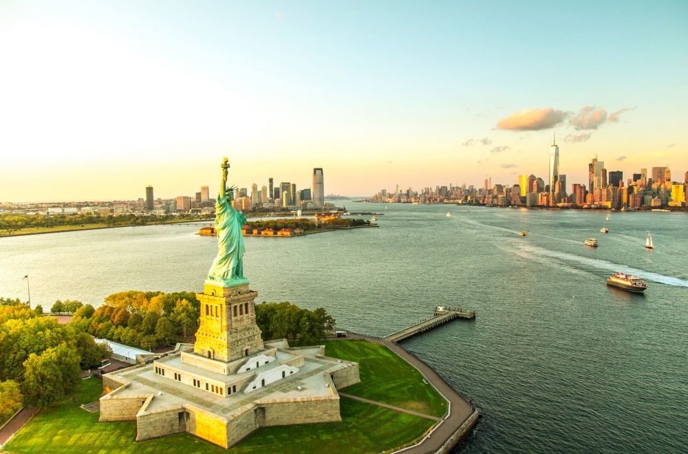 Statue of Liberty tour aerial view