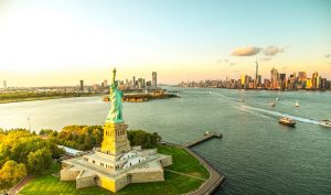 Statue of Liberty tour aerial view
