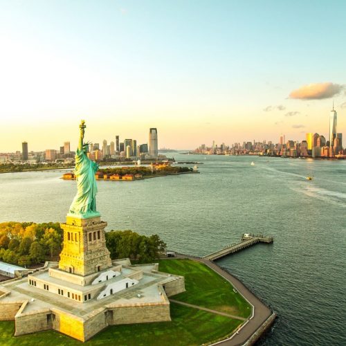 Statue of Liberty tour aerial view