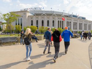 Back of group shot at Yankee Stadium in Brooklyn, Bronx, Queens Tour