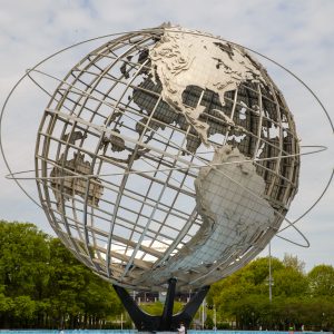 Unisphere close up shot from Brooklyn, Bronx, Queens Tour