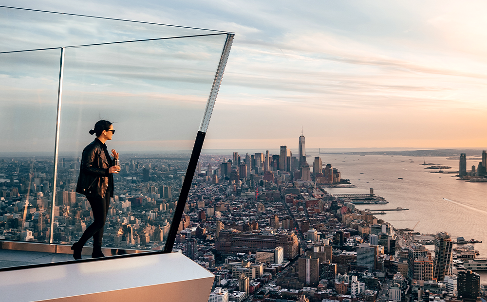 standing on the Edge observation deck in Manhattan