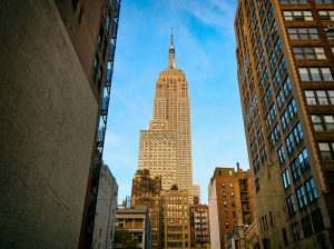 Street view of Empire State Building during Midtown NYC Walking Tour
