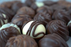 Close up of Gourmet chocolate truffles during DUMBO Brooklyn Tour