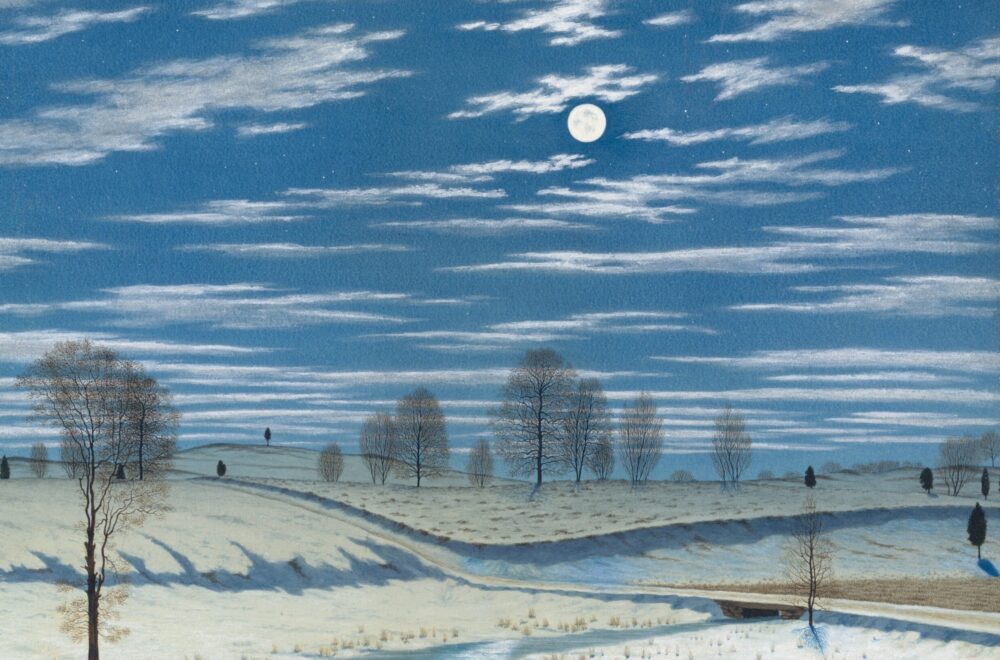 Winter Scene in Moonlight by Henry Farrer