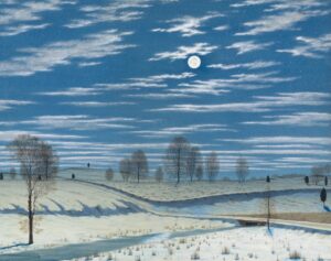 Winter Scene in Moonlight by Henry Farrer