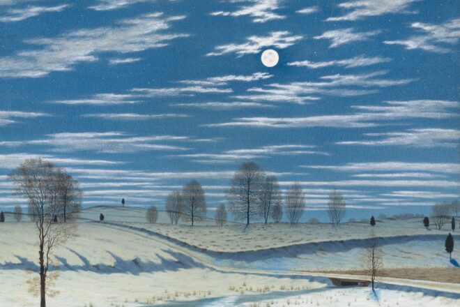 Winter Scene in Moonlight by Henry Farrer