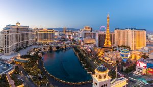 aerial Las Vegas at night