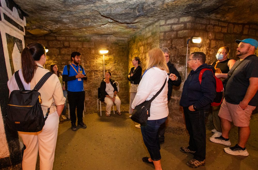 Guide and Group during Catacombs Guided Tour