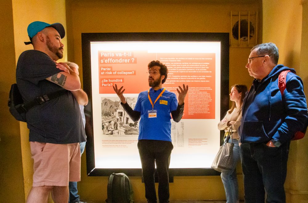 Tour Guide explaining during Catacombs Guided Tour