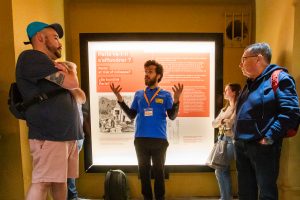 Tour Guide explaining during Catacombs Guided Tour