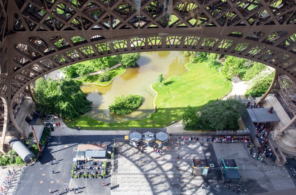 Transparent floor of the Eiffel Tower