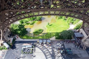 Transparent floor of the Eiffel Tower