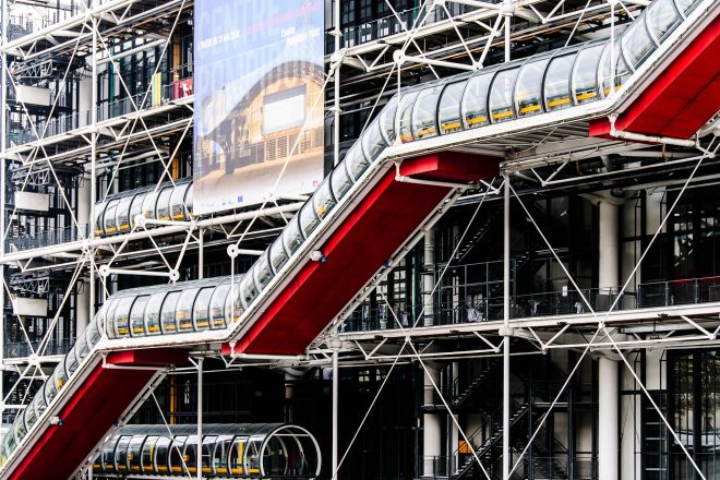 pompidou futurist staircase