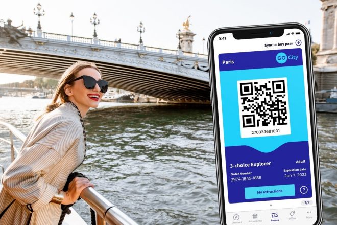 Paris Explorer Pass with woman overlooking the Seine