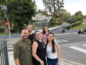 Tour group smiling on our Haunted Hollywood Walking Tour