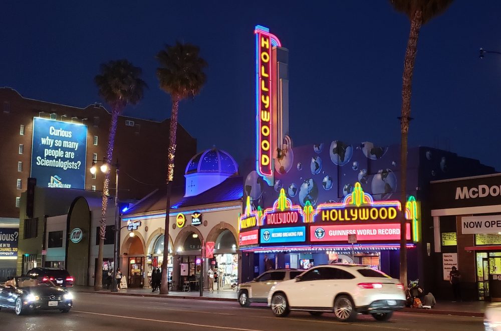 Hollywood at night