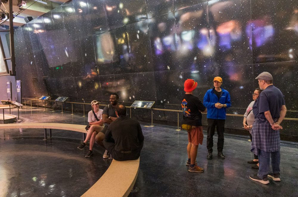 Tour Guide and Group inside Griffith Observatory in Griffith Observatory Guided Tour