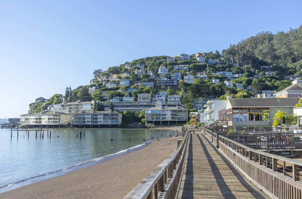 wooden pier of Sausalito, San Francisco, CA