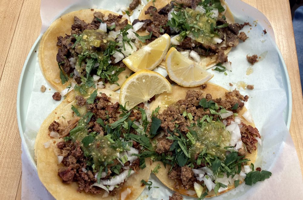 Tacos on Mexican food tour in the Mission